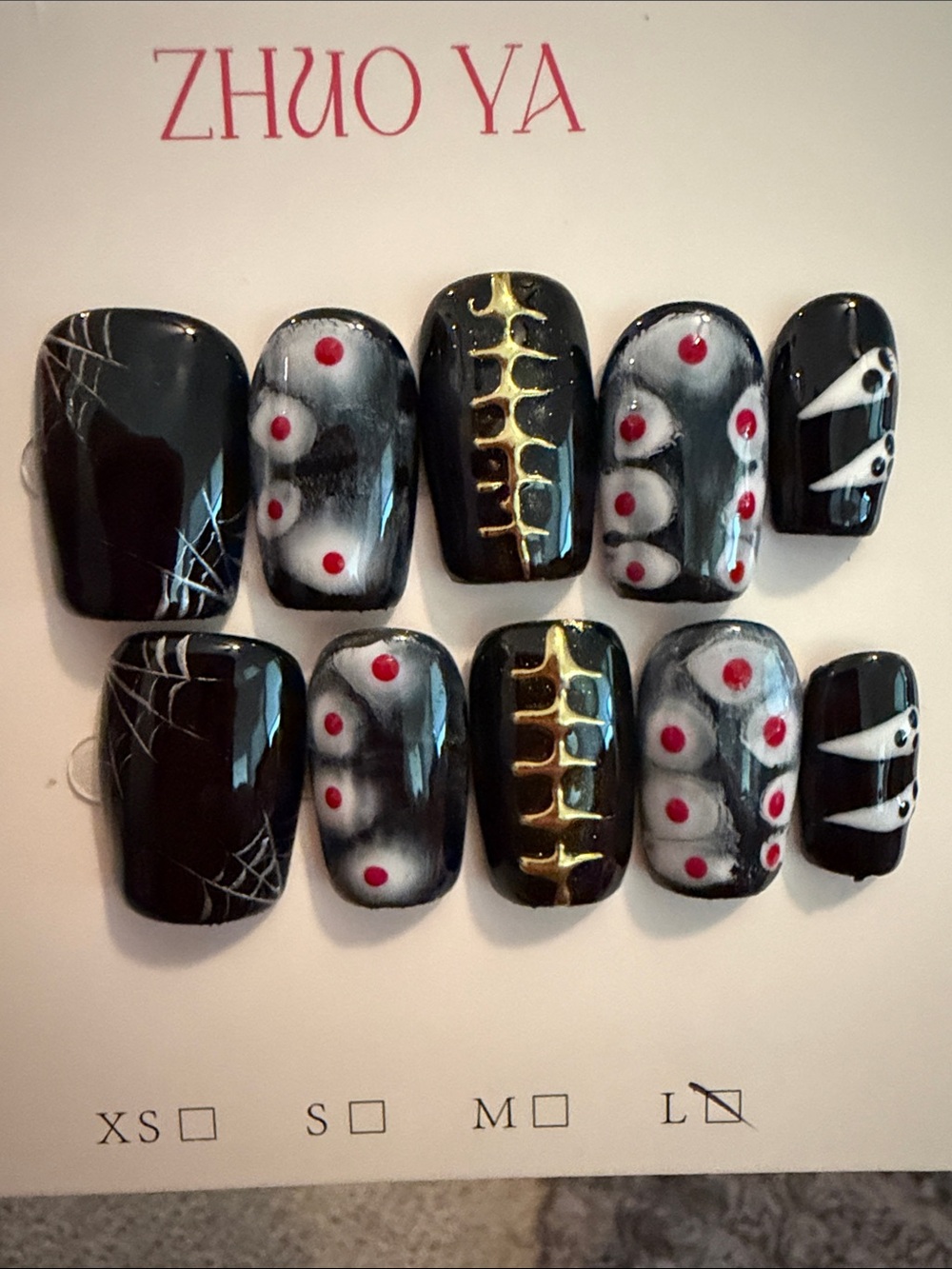 Black & Gold Halloween Nail Set